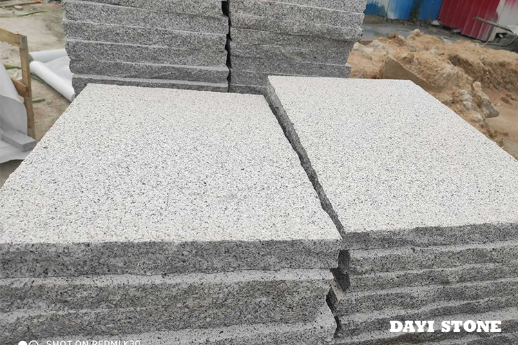 Natural Stone Paving Light Grey Granite G603-10 Top Bushhammered edge split bottom sawn 39x39x4cm 59x59x4cm - Dayi Stone